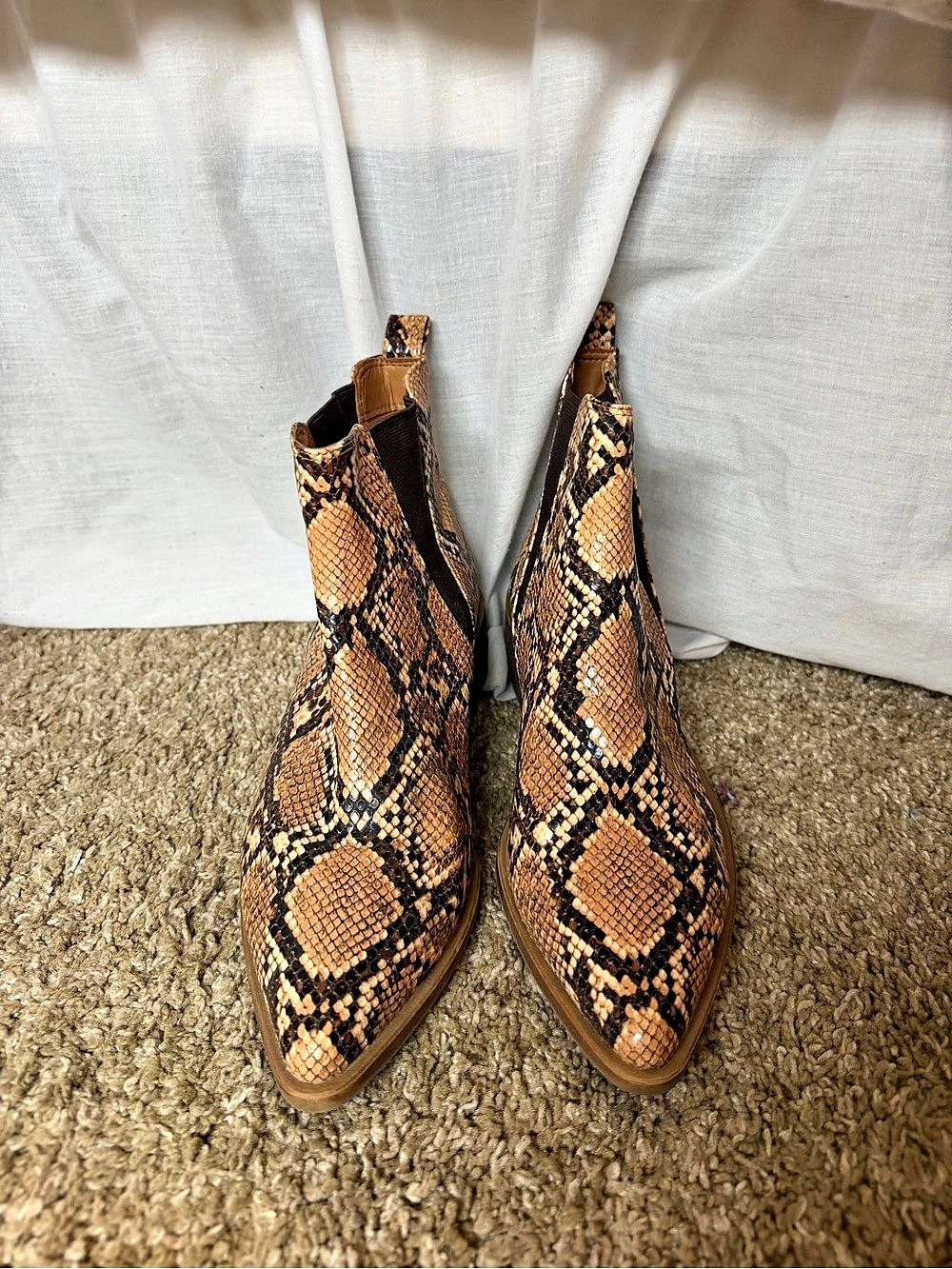 Steve Madden Jumble/Jumbo Snake Print Ankle Boots US 9M Like New